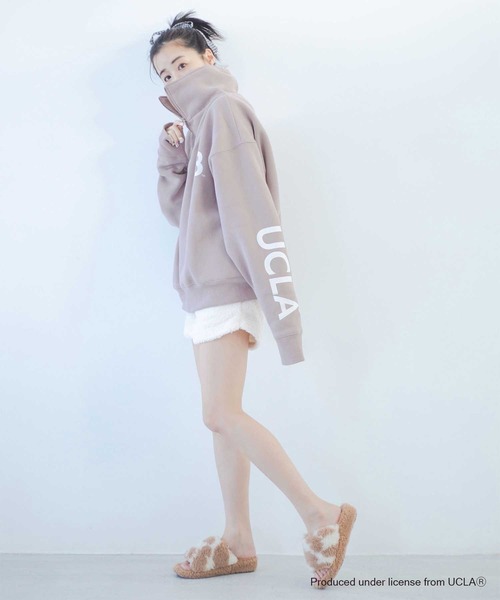 qumerry.（キュメリ）の「【GOODROCKSPEED】UCLA 裏毛ハーフジッププルオーバー（スウェット・レディース・オフホワイト/ピンクベージュ・FREE）」の5枚目の写真