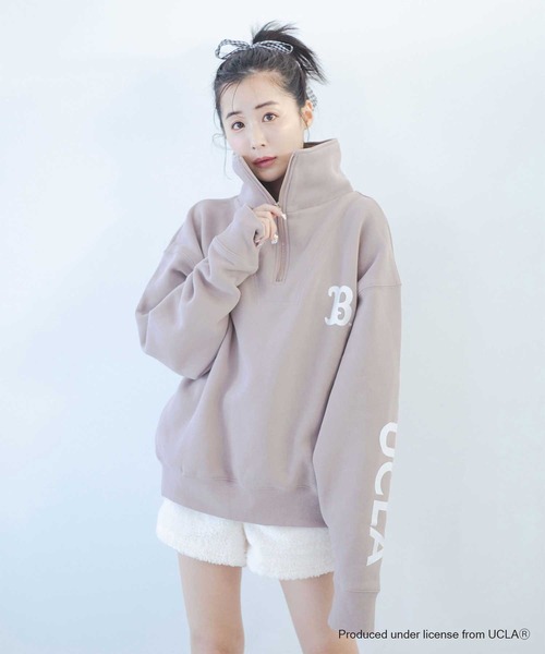 qumerry.（キュメリ）の「【GOODROCKSPEED】UCLA 裏毛ハーフジッププルオーバー（スウェット・レディース・オフホワイト/ピンクベージュ・FREE）」の8枚目の写真