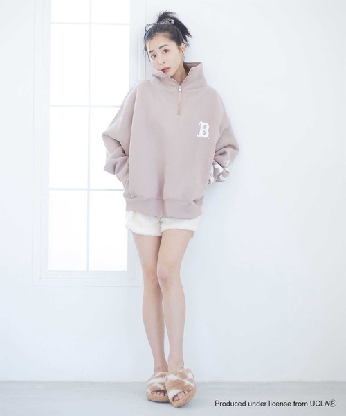 qumerry.（キュメリ）の「【GOODROCKSPEED】UCLA 裏毛ハーフジッププルオーバー（スウェット・レディース・オフホワイト/ピンクベージュ・FREE）」の3枚目の写真