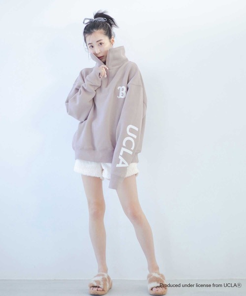 qumerry.（キュメリ）の「【GOODROCKSPEED】UCLA 裏毛ハーフジッププルオーバー（スウェット・レディース・オフホワイト/ピンクベージュ・FREE）」の4枚目の写真