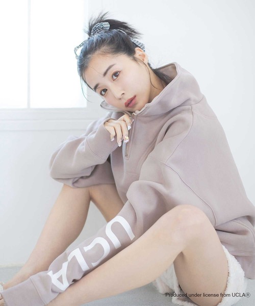 qumerry.（キュメリ）の「【GOODROCKSPEED】UCLA 裏毛ハーフジッププルオーバー（スウェット・レディース・オフホワイト/ピンクベージュ・FREE）」の7枚目の写真