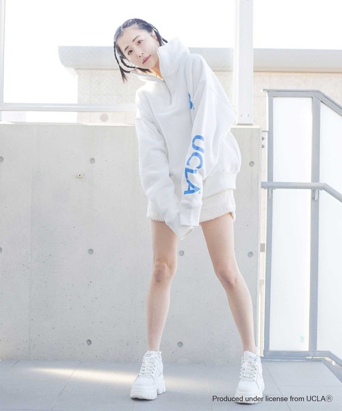 qumerry.（キュメリ）の「【GOODROCKSPEED】UCLA 裏毛ハーフジッププルオーバー（スウェット・レディース・オフホワイト/ピンクベージュ・FREE）」の13枚目の写真