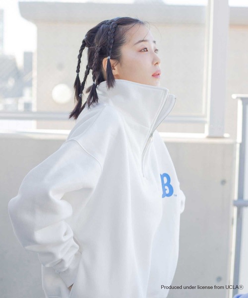 qumerry.（キュメリ）の「【GOODROCKSPEED】UCLA 裏毛ハーフジッププルオーバー（スウェット・レディース・オフホワイト/ピンクベージュ・FREE）」の15枚目の写真