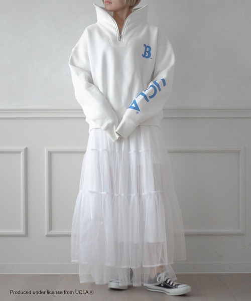 qumerry.（キュメリ）の「【GOODROCKSPEED】UCLA 裏毛ハーフジッププルオーバー（スウェット・レディース・オフホワイト/ピンクベージュ・FREE）」の17枚目の写真