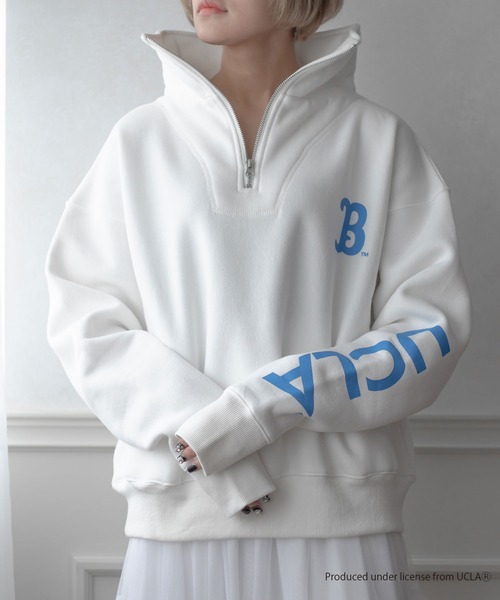 qumerry.（キュメリ）の「【GOODROCKSPEED】UCLA 裏毛ハーフジッププルオーバー（スウェット・レディース・オフホワイト/ピンクベージュ・FREE）」の21枚目の写真