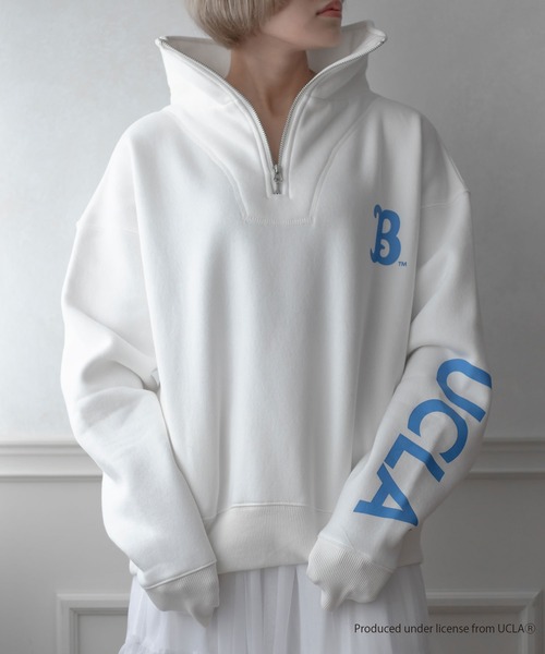 qumerry.（キュメリ）の「【GOODROCKSPEED】UCLA 裏毛ハーフジッププルオーバー（スウェット・レディース・オフホワイト/ピンクベージュ・FREE）」の22枚目の写真