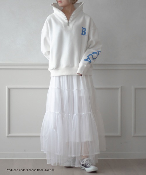 qumerry.（キュメリ）の「【GOODROCKSPEED】UCLA 裏毛ハーフジッププルオーバー（スウェット・レディース・オフホワイト/ピンクベージュ・FREE）」の18枚目の写真