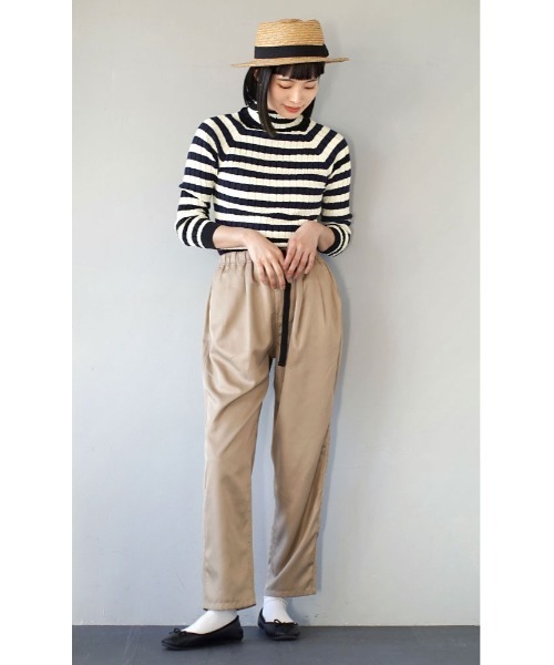 apartment department（アパートメントデパートメント）の「リブ編み ボーダータートルニット（ニット/セーター・レディース・グリーン/ベージュ/ネイビー×ホワイト・M）」の12枚目の写真
