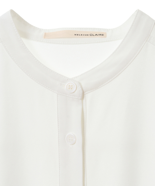 MELROSE claire(メルローズ クレール)の「【シンプルに使いやすいバンドカラー大人シャツワンピース♪】(シャツワンピース・レディース・グレイッシュベージュ/ブラック/オフホワイト・FREE)」の11枚目の写真