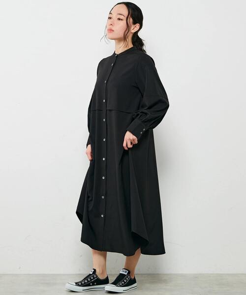 MELROSE claire(メルローズ クレール)の「【シンプルに使いやすいバンドカラー大人シャツワンピース♪】(シャツワンピース・レディース・グレイッシュベージュ/ブラック/オフホワイト・FREE)」の20枚目の写真