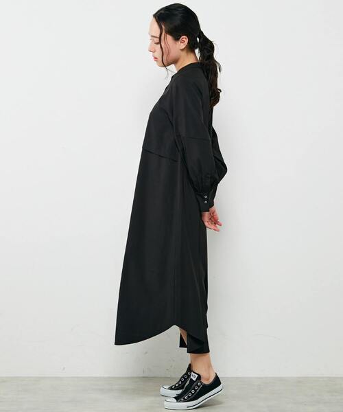 MELROSE claire(メルローズ クレール)の「【シンプルに使いやすいバンドカラー大人シャツワンピース♪】(シャツワンピース・レディース・グレイッシュベージュ/ブラック/オフホワイト・FREE)」の21枚目の写真