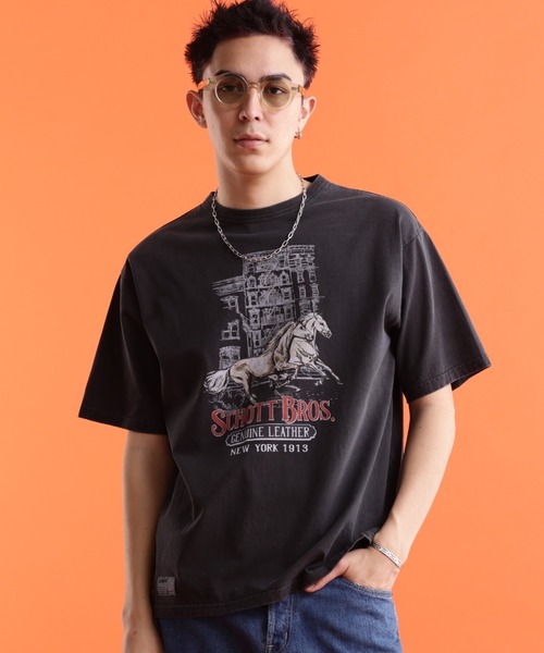 Schott Horses With A Name ブラック ワークシャツ schott（ショット）の「Schott/ショット/WORK SHIRT HORSE WITH