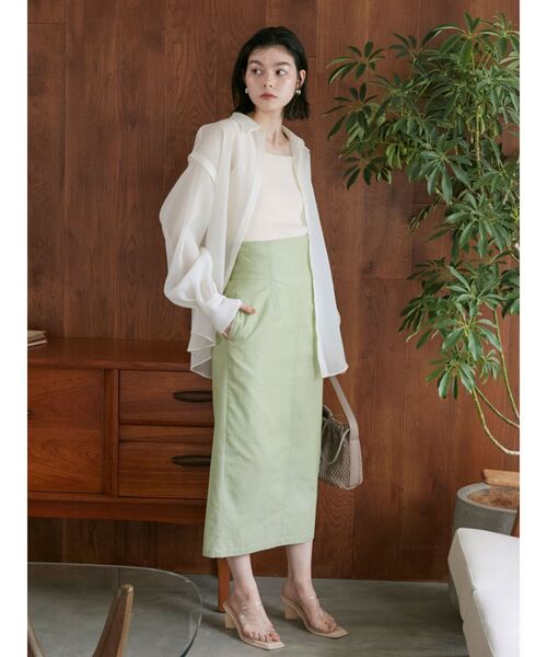 LAGUNAMOON(ラグナムーン)の「カラーハイウエストIラインスカート(スカート・レディース・ネイビー/ラベンダー/グリーン・SMALL/MEDIUM)」の21枚目の写真