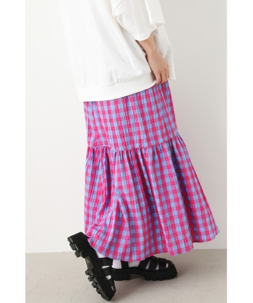 RODEO CROWNS WIDE BOWL（ロデオクラウンズワイドボウル）の「Colorfulギンガムチェックスカート（スカート・レディース・ピンク系その他/ブルー系その他3/オレンジ系その他・FREE）」の3枚目の写真