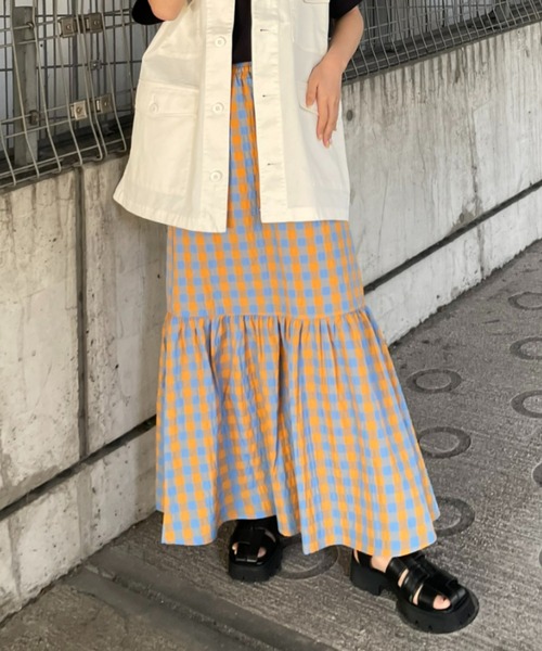 RODEO CROWNS WIDE BOWL（ロデオクラウンズワイドボウル）の「Colorfulギンガムチェックスカート（スカート・レディース・ピンク系その他/ブルー系その他3/オレンジ系その他・FREE）」の13枚目の写真