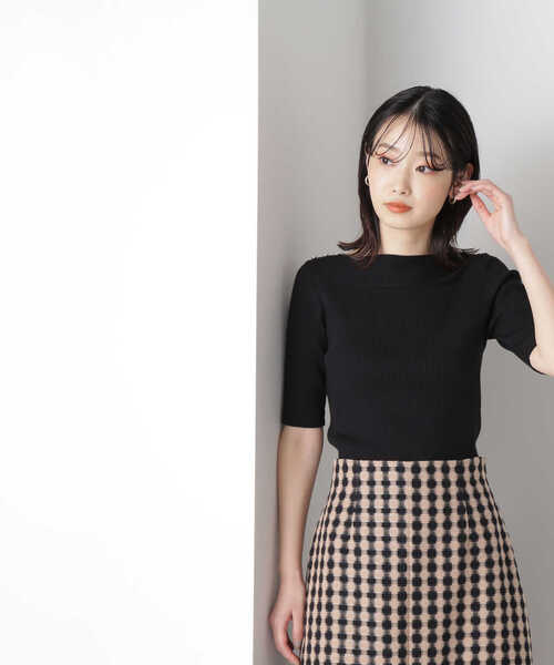 NATURAL BEAUTY BASIC(ナチュラルビューティーベーシック)の「◇<ベーシックリブシリーズ>ショルダーボタン(ニット/セーター・レディース・レッド/ホワイト系その他/ブラック/オフホワイト・FREE)」の21枚目の写真