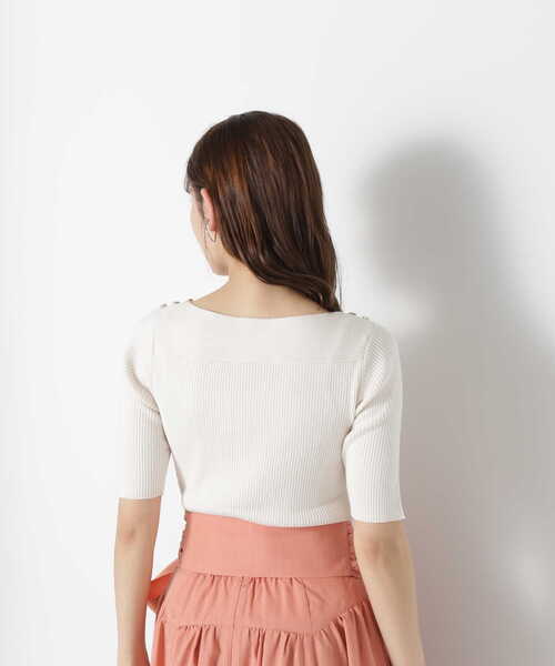 NATURAL BEAUTY BASIC(ナチュラルビューティーベーシック)の「◇<ベーシックリブシリーズ>ショルダーボタン(ニット/セーター・レディース・レッド/ホワイト系その他/ブラック/オフホワイト・FREE)」の12枚目の写真
