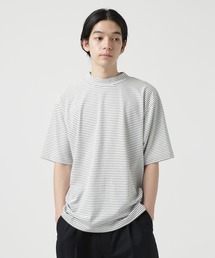 LB.03/細ピッチボーダーモックネックTシャツ