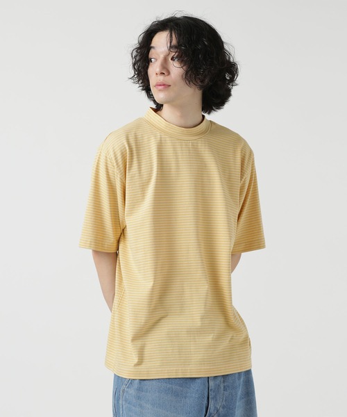 NANO universe（ナノユニバース）の「LB.03/細ピッチボーダーモックネックTシャツ（Tシャツ/カットソー・メンズ・イエロー/ブラック/ホワイト・L/S/M）」の10枚目の写真