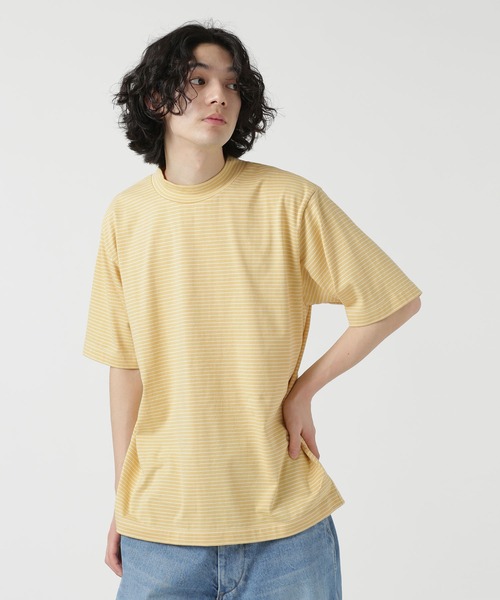 NANO universe（ナノユニバース）の「LB.03/細ピッチボーダーモックネックTシャツ（Tシャツ/カットソー・メンズ・イエロー/ブラック/ホワイト・L/S/M）」の11枚目の写真