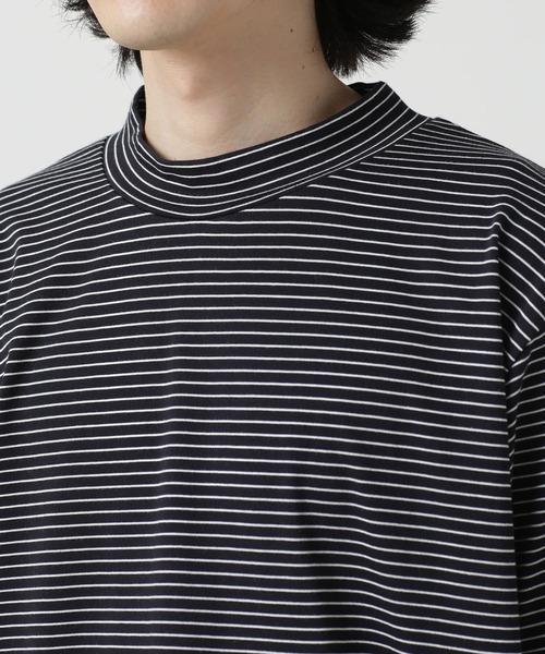 NANO universe（ナノユニバース）の「LB.03/細ピッチボーダーモックネックTシャツ（Tシャツ/カットソー・メンズ・イエロー/ブラック/ホワイト・L/S/M）」の15枚目の写真