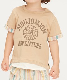 Moujonjon | 重ね着風ロゴプリント半袖Ｔシャツ(Tシャツ/カットソー)