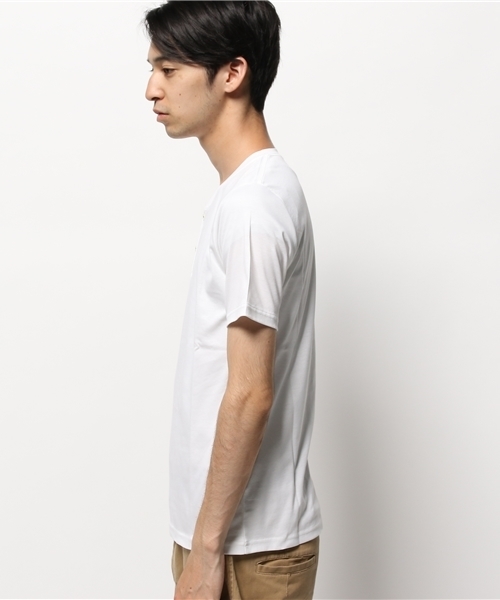 MEN'S MELROSE(メンズメルローズ)の「スムースシルケットヘンリーネックTシャツ MADE IN JAPAN(Tシャツ/カットソー・メンズ・ホワイト/ブルー/ネイビー・MEDIUM/LARGE)」の5枚目の写真