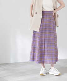 N.（N. Natural Beauty Basic） | ◆チェックＡラインボリュームスカート(スカート)