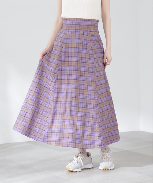 N.（N. Natural Beauty Basic）（エヌエヌナチュラルビューティーベーシック）の「◆チェックＡラインボリュームスカート（スカート・レディース・パープル系その他/ブラック系その他・MEDIUM）」の11枚目の写真
