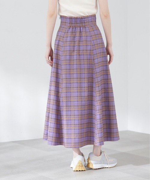 N.（N. Natural Beauty Basic）（エヌエヌナチュラルビューティーベーシック）の「◆チェックＡラインボリュームスカート（スカート・レディース・パープル系その他/ブラック系その他・MEDIUM）」の13枚目の写真