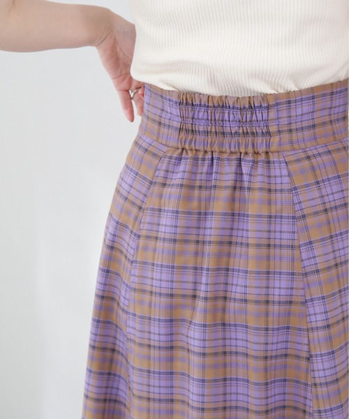 N.（N. Natural Beauty Basic）（エヌエヌナチュラルビューティーベーシック）の「◆チェックＡラインボリュームスカート（スカート・レディース・パープル系その他/ブラック系その他・MEDIUM）」の16枚目の写真