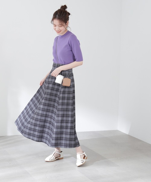 N.（N. Natural Beauty Basic）（エヌエヌナチュラルビューティーベーシック）の「◆チェックＡラインボリュームスカート（スカート・レディース・パープル系その他/ブラック系その他・MEDIUM）」の18枚目の写真