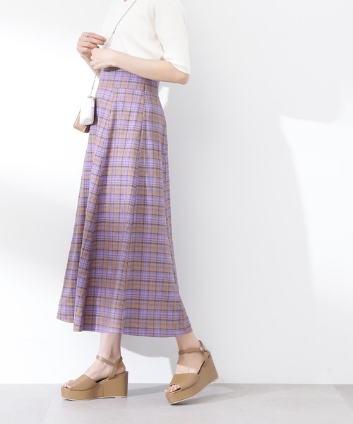 N.（N. Natural Beauty Basic）（エヌエヌナチュラルビューティーベーシック）の「◆チェックＡラインボリュームスカート（スカート・レディース・パープル系その他/ブラック系その他・MEDIUM）」の20枚目の写真