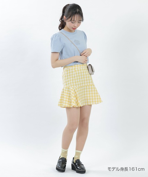 MARY QUANT（マリークワント）の「ギンガムチェックペプラム スカート 
