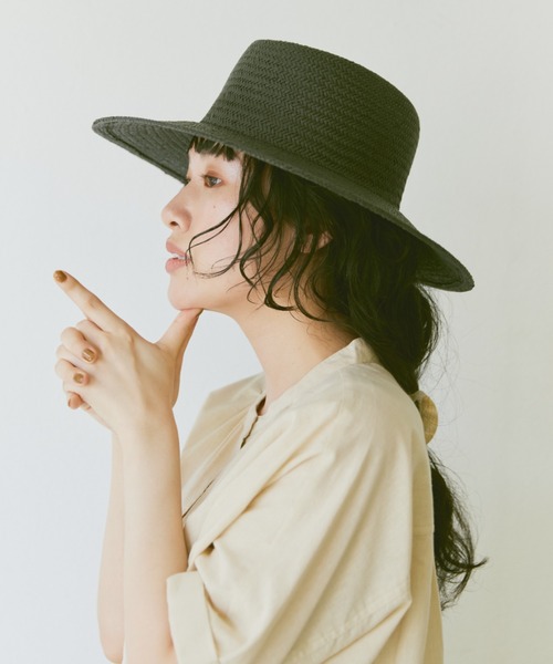 Libra Cue（リブラ キュー）の「プレーンハット（ハット・レディース・ブラック/ベージュ・FREE）」の2枚目の写真