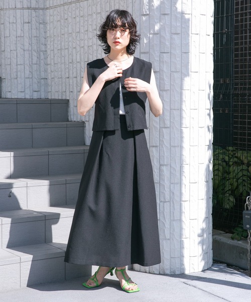   プリント スリーブレス ワンピース 大人百花春号掲載 モデル美香さん着用】シアーフラワープリント