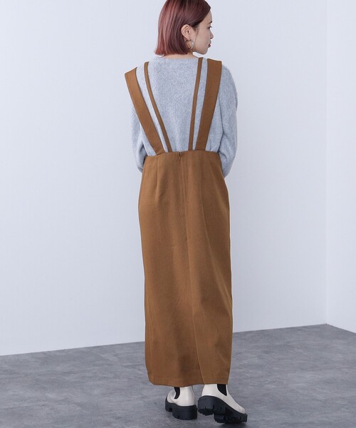 BEAMS HEART（ビームスハート）の「BEAMS HEART / ワイドサスペンダー ストレートスカート（スカート・レディース・ブラウン系その他3/ブラック/ナチュラル・FREE）」の10枚目の写真