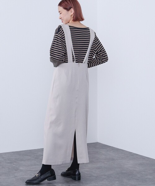 BEAMS HEART（ビームスハート）の「BEAMS HEART / ワイドサスペンダー ストレートスカート（スカート・レディース・ブラウン系その他3/ブラック/ナチュラル・FREE）」の13枚目の写真