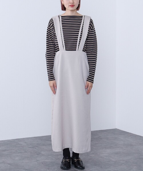 BEAMS HEART（ビームスハート）の「BEAMS HEART / ワイドサスペンダー ストレートスカート（スカート・レディース・ブラウン系その他3/ブラック/ナチュラル・FREE）」の15枚目の写真