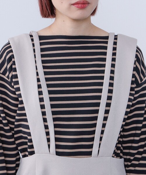 BEAMS HEART（ビームスハート）の「BEAMS HEART / ワイドサスペンダー ストレートスカート（スカート・レディース・ブラウン系その他3/ブラック/ナチュラル・FREE）」の18枚目の写真