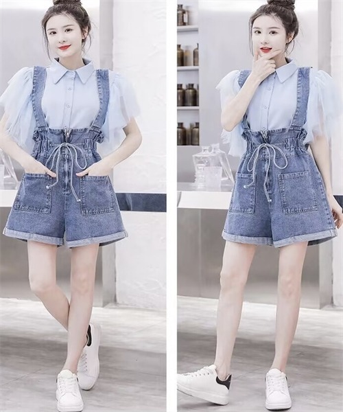 Dream garden（ドリームガーデン）の「チュール袖ブラウス＆デニム