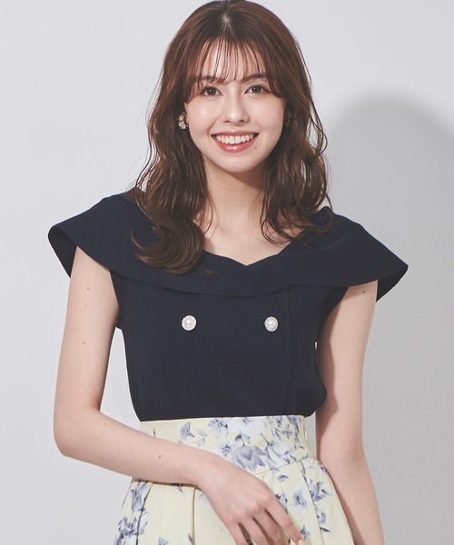 GOLDS♡フード付き♡2way袖♡フロントチェーン♡オフショルカーディガン♡黒 31 Sons de mode（トランテアン ソン ドゥ モード）の「フロント