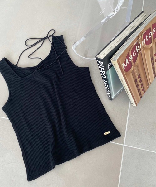 one after another NICE CLAUP（ワンアフターアナザーナイスクラップ）の「前後2Way/リブタンクトップ（タンクトップ・レディース・ブラック/ピンク/オフホワイト/モカ・FREE）」の3枚目の写真