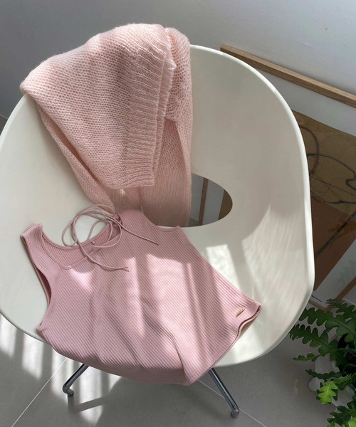 one after another NICE CLAUP（ワンアフターアナザーナイスクラップ）の「前後2Way/リブタンクトップ（タンクトップ・レディース・ブラック/ピンク/オフホワイト/モカ・FREE）」の13枚目の写真