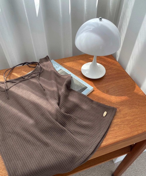 one after another NICE CLAUP（ワンアフターアナザーナイスクラップ）の「前後2Way/リブタンクトップ（タンクトップ・レディース・ブラック/ピンク/オフホワイト/モカ・FREE）」の11枚目の写真