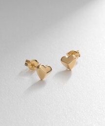 K18中空スタッズハート スタッドピアス