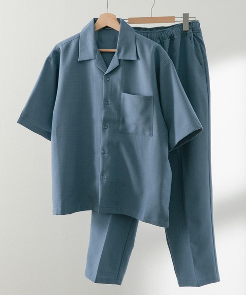 ITEMS URBANRESEARCH(アイテムズ アーバンリサーチ)の「オープンカラーショートスリーブシャツ+センタープレスパンツ セット(セットアップ・メンズ・ブルー/グレー/ブラック・MEDIUM/LARGE)」の3枚目の写真