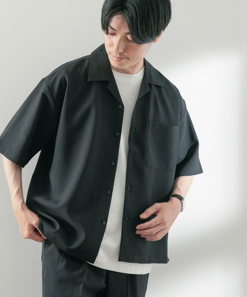 ITEMS URBANRESEARCH(アイテムズ アーバンリサーチ)の「オープンカラーショートスリーブシャツ+センタープレスパンツ セット(セットアップ・メンズ・ブルー/グレー/ブラック・MEDIUM/LARGE)」の6枚目の写真