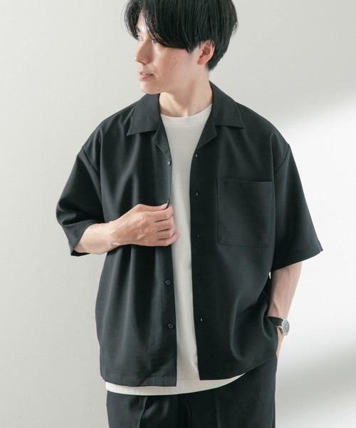 ITEMS URBANRESEARCH(アイテムズ アーバンリサーチ)の「オープンカラーショートスリーブシャツ+センタープレスパンツ セット(セットアップ・メンズ・ブルー/グレー/ブラック・MEDIUM/LARGE)」の7枚目の写真