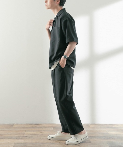 ITEMS URBANRESEARCH(アイテムズ アーバンリサーチ)の「オープンカラーショートスリーブシャツ+センタープレスパンツ セット(セットアップ・メンズ・ブルー/グレー/ブラック・MEDIUM/LARGE)」の11枚目の写真